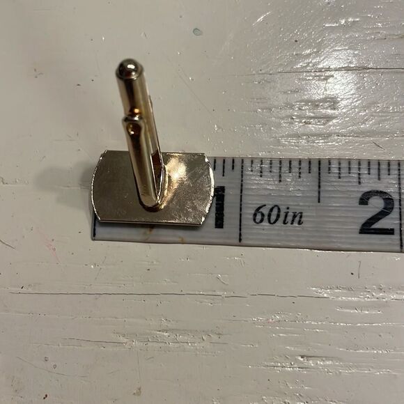 Vtg Art Deco 10kt gold plated diamond etched engravable bullet back cufflinks - Picture 14 of 14